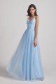 Backless Tulle V-Neck Spaghetti Straps A-Line Bridesmaid Dress UK