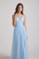 Backless Tulle V-Neck Spaghetti Straps A-Line Bridesmaid Dress UK