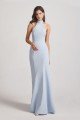 Trumpet Backless High Neck Halter Bridesmaid Dress UK