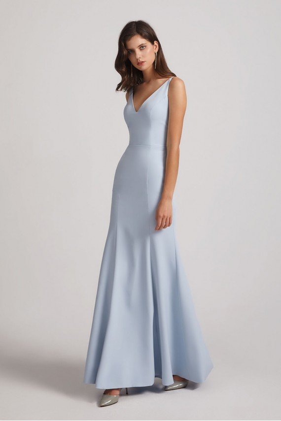 Double V-Neck Strappy Mermaid Bridesmaid Dress UK