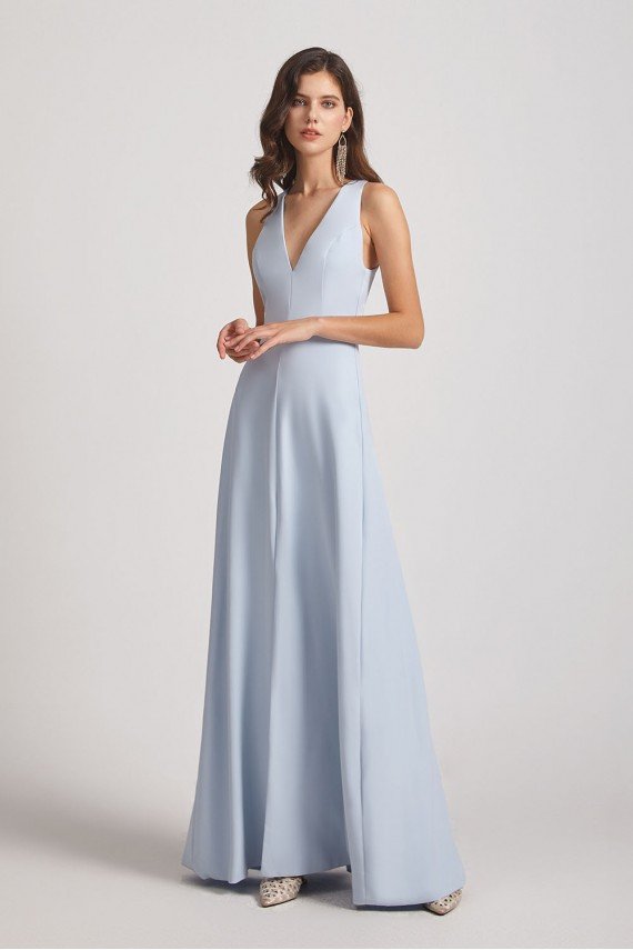 V-Neck Keyhole A-Line Bridesmaid Dress with Front Slit UK