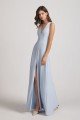 V-Neck Keyhole A-Line Bridesmaid Dress with Front Slit UK
