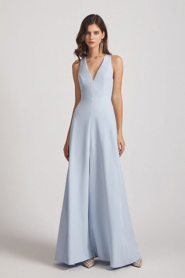 V-Neck Keyhole A-Line Bridesmaid Dress with Front Slit UK