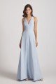 V-Neck Keyhole A-Line Bridesmaid Dress with Front Slit UK