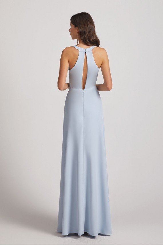 V-Neck Keyhole A-Line Bridesmaid Dress with Front Slit UK