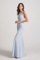 Halter Criss Cross Back Blue Long Bridesmaid Dress UK