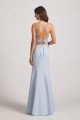 Halter Criss Cross Back Blue Long Bridesmaid Dress UK