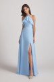 Ruffled Halter Neckline A-Line Skirt Slit Bridesmaid Dress UK