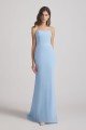 Light Sky Blue Chiffon Strapless Sweetheart Bridesmaid Dress UK