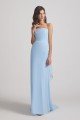 Light Sky Blue Chiffon Strapless Sweetheart Bridesmaid Dress UK
