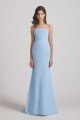 Light Sky Blue Chiffon Strapless Sweetheart Bridesmaid Dress UK