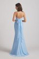 Light Sky Blue Chiffon Strapless Sweetheart Bridesmaid Dress UK