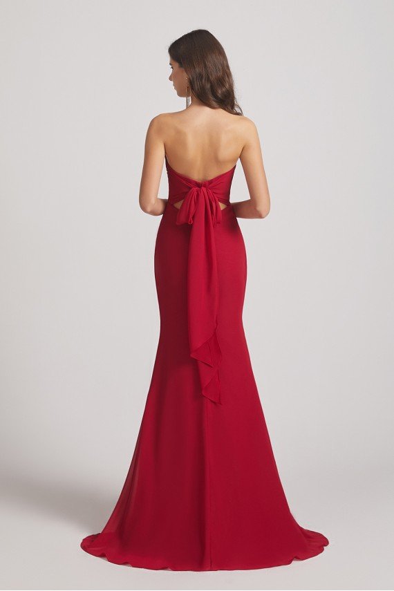 Strapless Sweetheart Chiffon Sheath Bridesmaid Dress UK