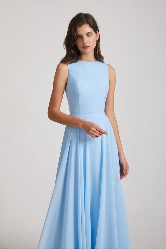 Long Sleeveless Open Back Chiffon Maxi Dress UK