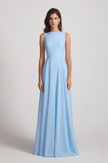 Long Sleeveless Open Back Chiffon Maxi Dress UK