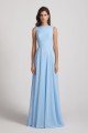 Long Sleeveless Open Back Chiffon Maxi Dress UK