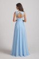Long Sleeveless Open Back Chiffon Maxi Dress UK