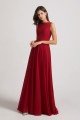 Jewel A-line Chiffon Open Back Bridesmaid Dress UK
