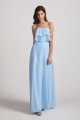 Strapless Long Chiffon Boho Bridesmaid Dress UK