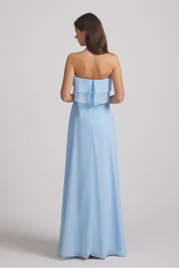 Strapless Long Chiffon Boho Bridesmaid Dress UK