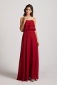 Strapless Chiffon Bridesmaid Dress with Tiered Ruffles UK