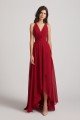 Straps V-Neck Chiffon Country High Low Bridesmaid Dress UK