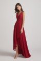 Straps V-Neck Chiffon Country High Low Bridesmaid Dress UK