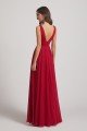 Wide Straps Double V-Neck Crinkle Chiffon Bridesmaid Dress UK