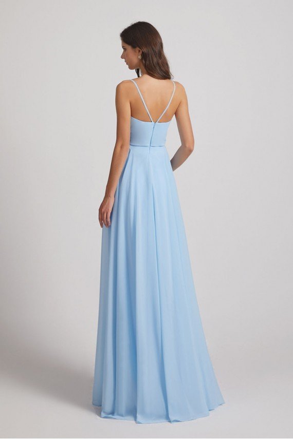 V-Neck Spaghetti Straps A-Line Chiffon Bridesmaid Dress UK