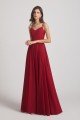 Spaghetti Straps Chiffon A-Line Long Bridesmaid Dress UK