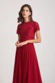 Jewel Lace Top Short Sleeve Long Chiffon Bridesmaid Dress UK