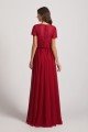 Jewel Lace Top Short Sleeve Long Chiffon Bridesmaid Dress UK