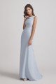 Cowl Fitted Trumpet Sleeveless Blue Bridesmaid Dress UK