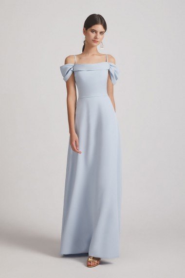 Maxi Length Cold Shoulder A-Line Bridesmaid Dress UK