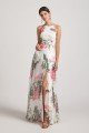 Floral Print Halter Bridesmaid Dress Ink Wash Painting UK