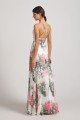 Floral Print Halter Bridesmaid Dress Ink Wash Painting UK