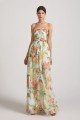 Floral Bridesmaid Dress with Strapless Sweetheart UK