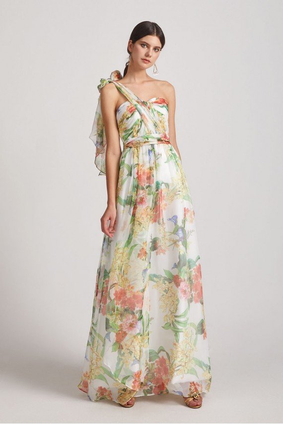 Strapless Sweetheart Floral Bridesmaid Dress UK