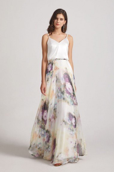 Spaghetti Straps Satin Top Floral Maxi Dress UK