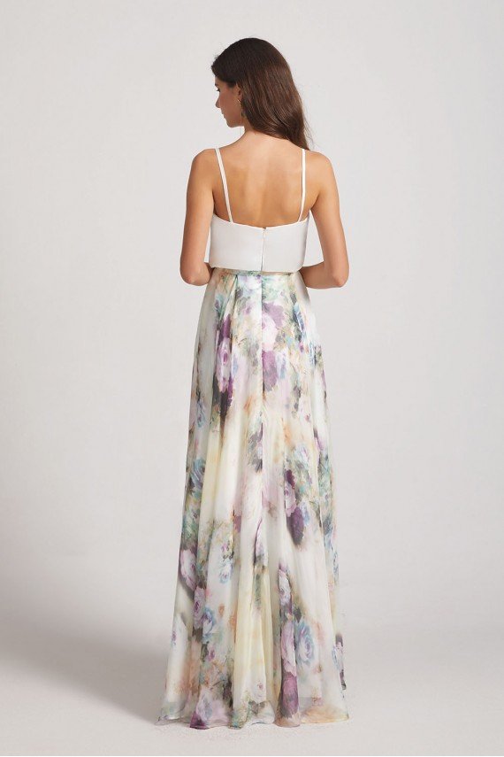 Spaghetti Straps Satin Top Floral Maxi Dress UK