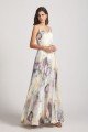 V-Neck Spaghetti Straps Floral Bridesmaid Dress UK