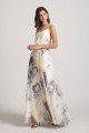 V-Neck Spaghetti Straps Floral Bridesmaid Dress UK