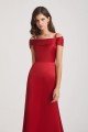 Spaghetti Straps Satin Floor Length Cold Shoulder Bridesmaid Dress UK