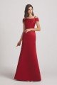 Spaghetti Straps Satin Floor Length Cold Shoulder Bridesmaid Dress UK