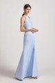 Jewel Keyhole Satin Floor Length Bridesmaid Dress with Front Slit UK