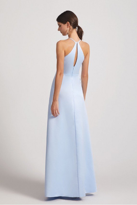 Jewel Keyhole Satin Floor Length Bridesmaid Dress with Front Slit UK