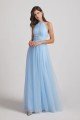Halter Ruched Crisscross Tulle Bridesmaid Dress UK