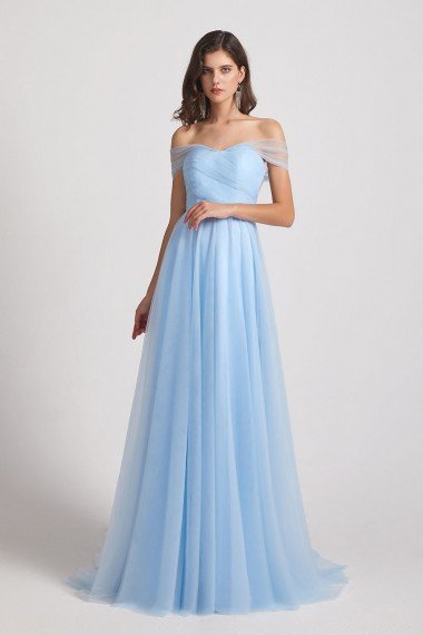 Sweetheart Backless Long Tulle Bridesmaid Dress UK