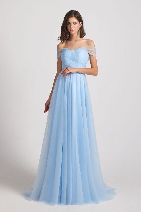 Sweetheart Backless Long Tulle Bridesmaid Dress UK