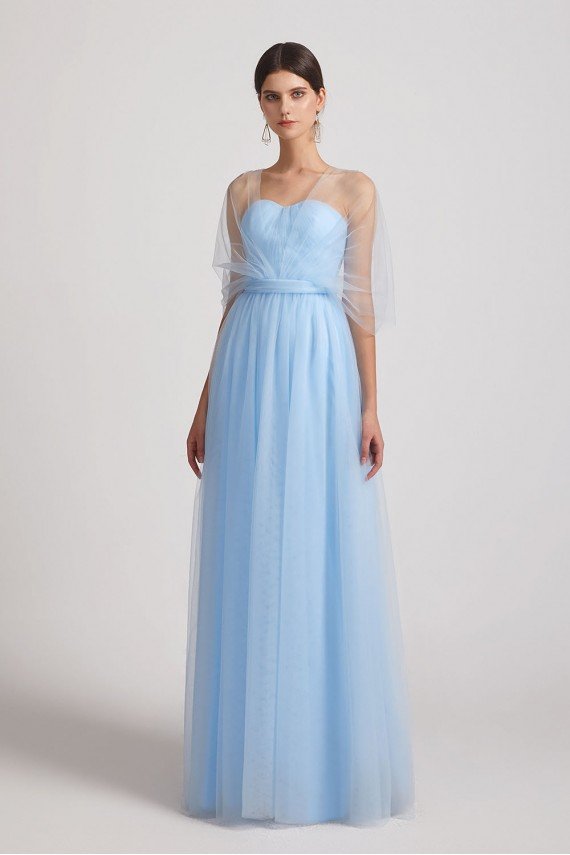 Strapless Sweetheart Floor Length Tulle Bridesmaid Dress UK